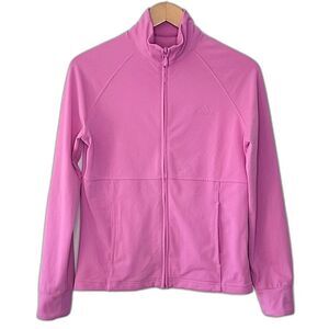 ADIDAS Pink Zip Up Athletic Workout Exercise Jacket size M Stretchy Pockets